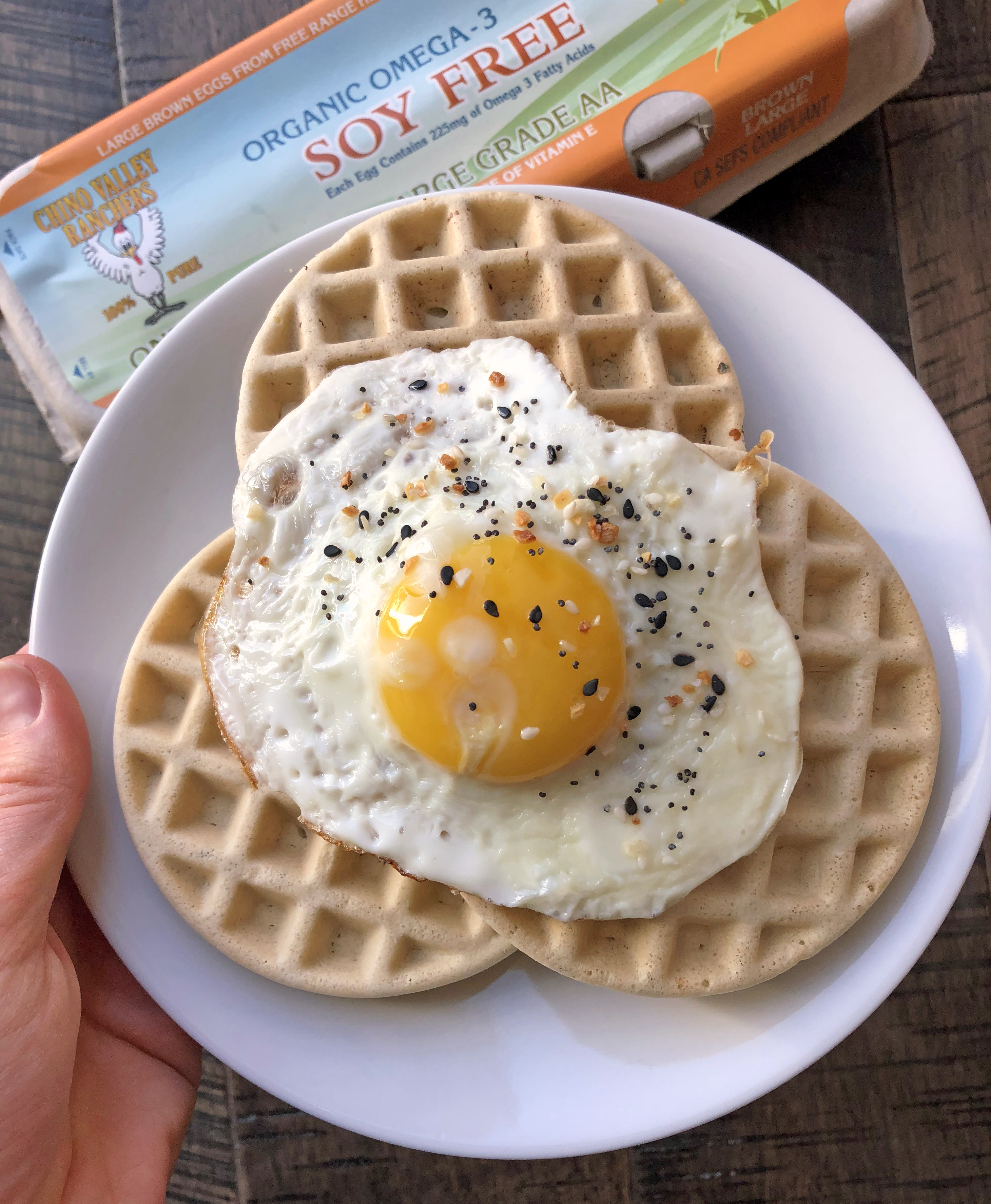 waffled hash browns with rosemary - a hint of rosemary