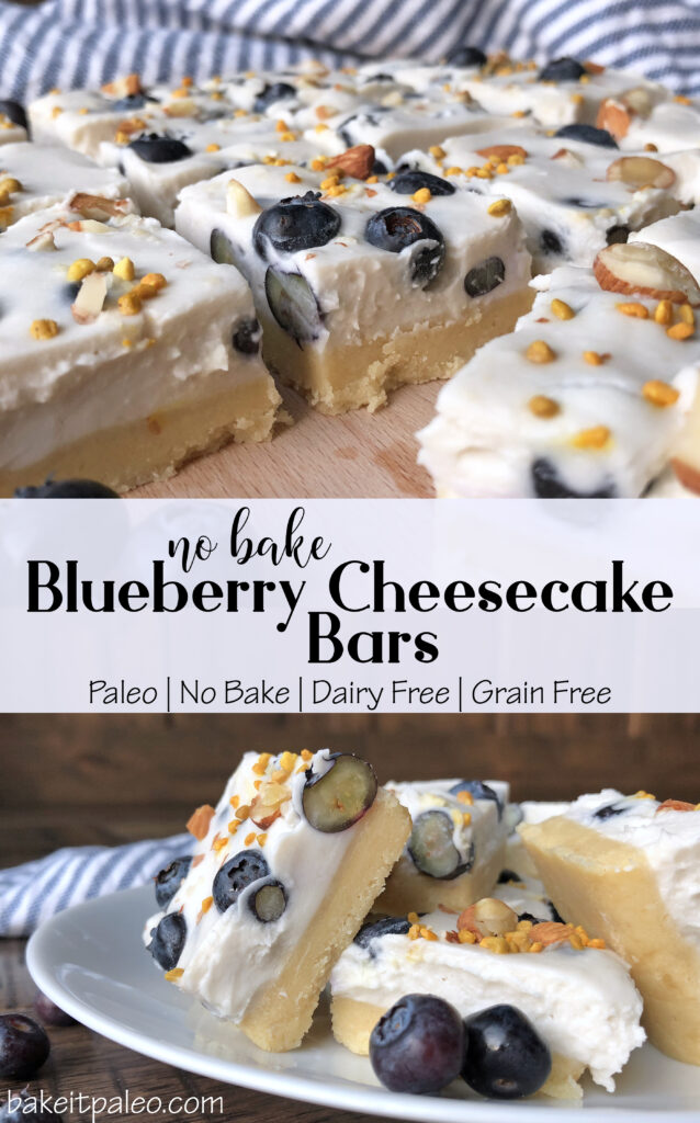 Easy No Bake Blueberry Cheesecake Bars