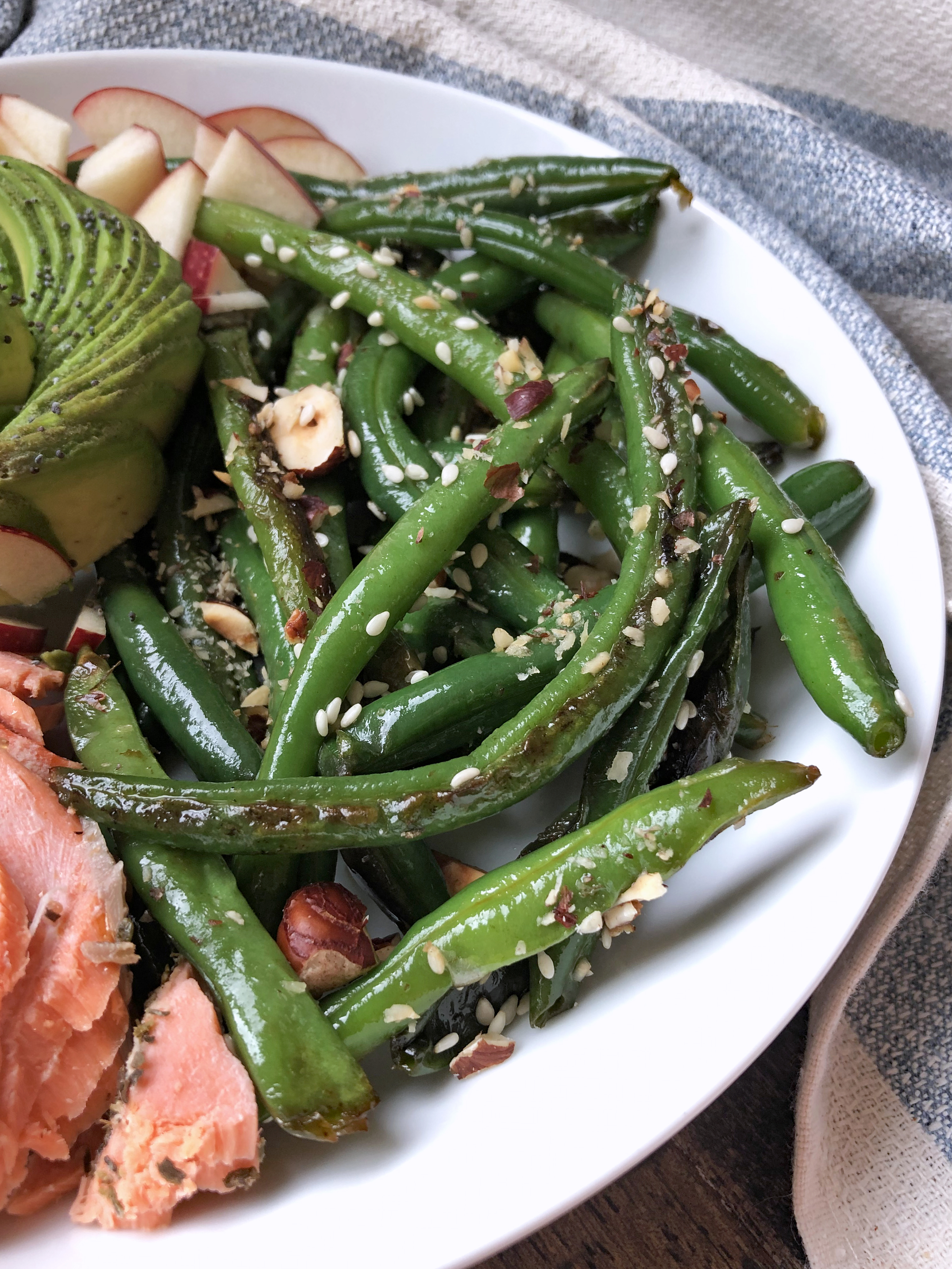 Vegan green beans made in a skillet