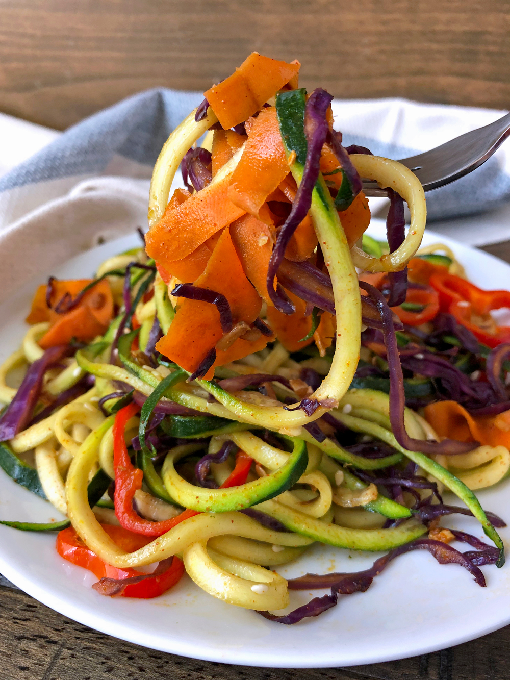 Carrot and zucchini noodles