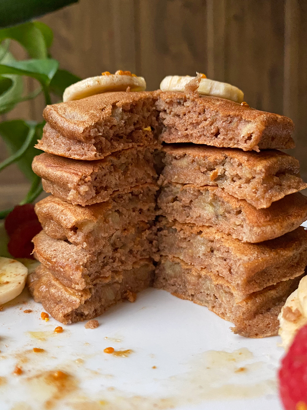 Inside texture of pancakes.