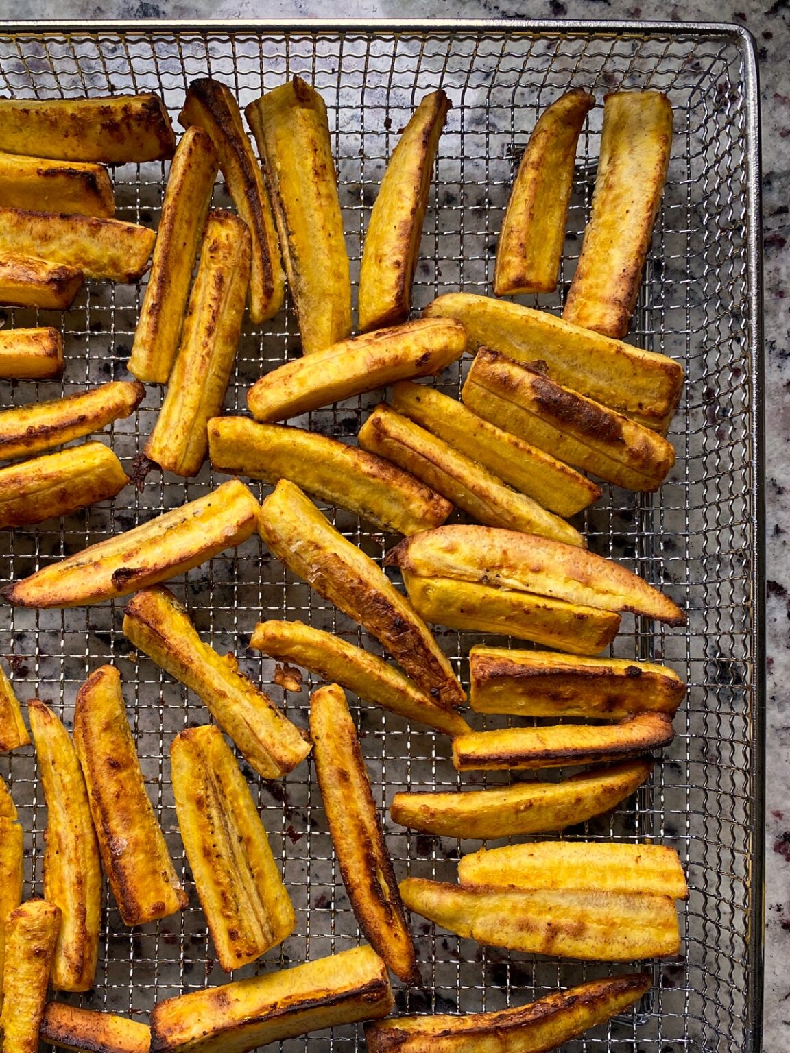 Easy Air Fryer Garlic Plantain Fries - Bake It Paleo