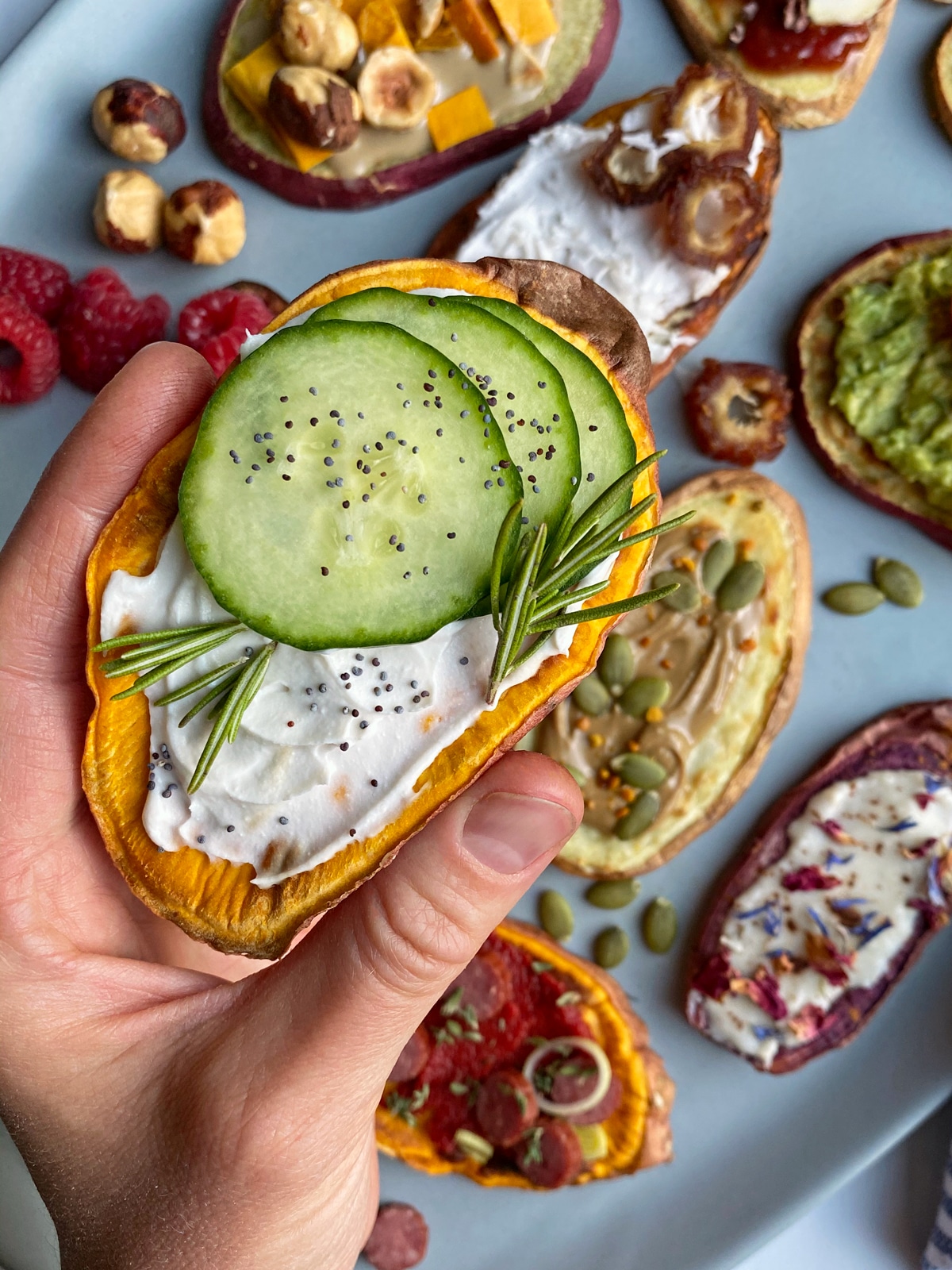 almond-milk-cream-cheese,-cucumber-and-rosemary