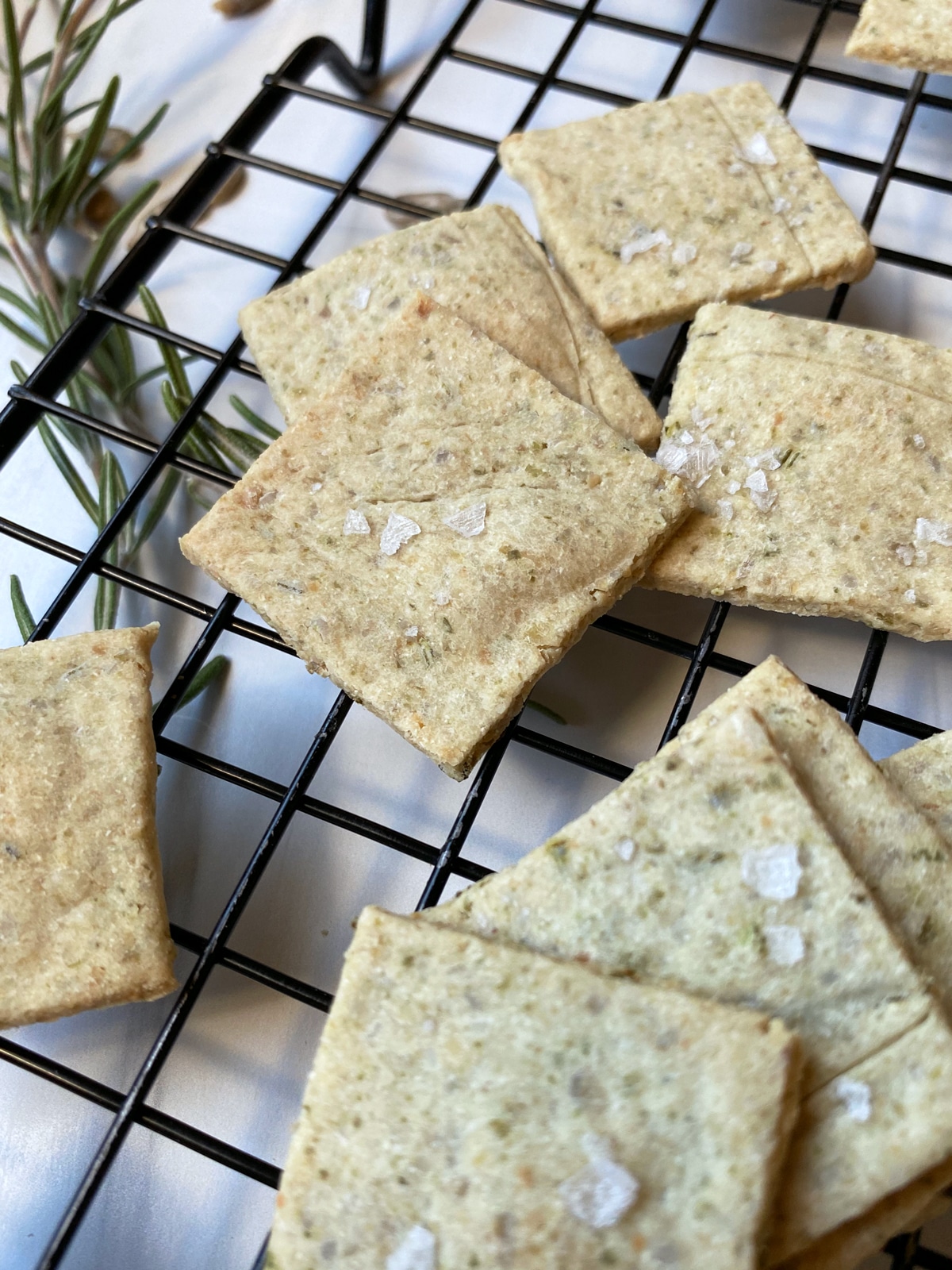 rosemary cassava flour crackers