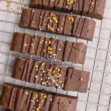 Dark Chocolate Protein Bars (No Bake, Paleo, Vegan)-image