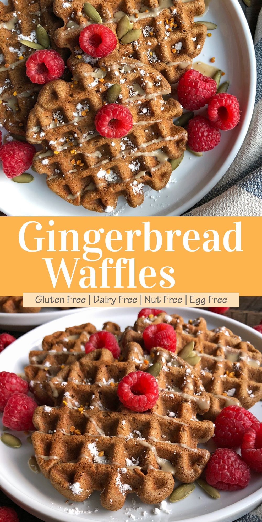 Healthy Gluten-Free Gingerbread Toaster Waffles - Em's NutFree Eats