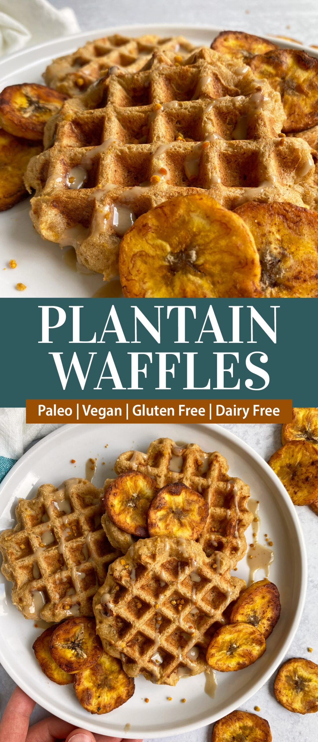 plantain waffles pinterest image