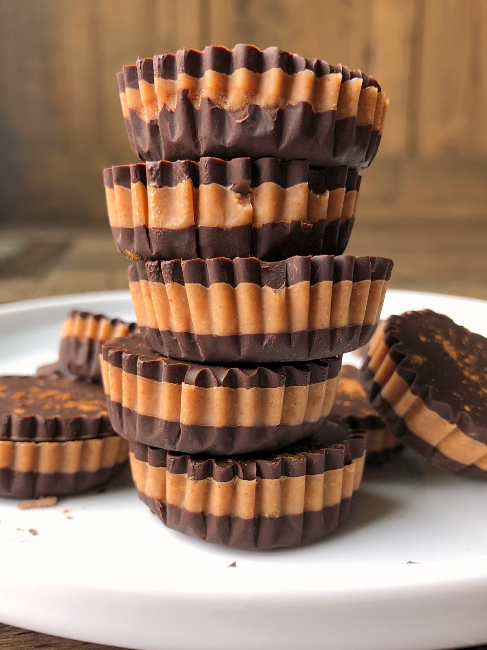 stack of cinnamon coconut butter cups