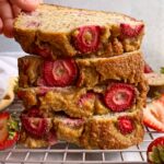 stack of strawberry banana bread