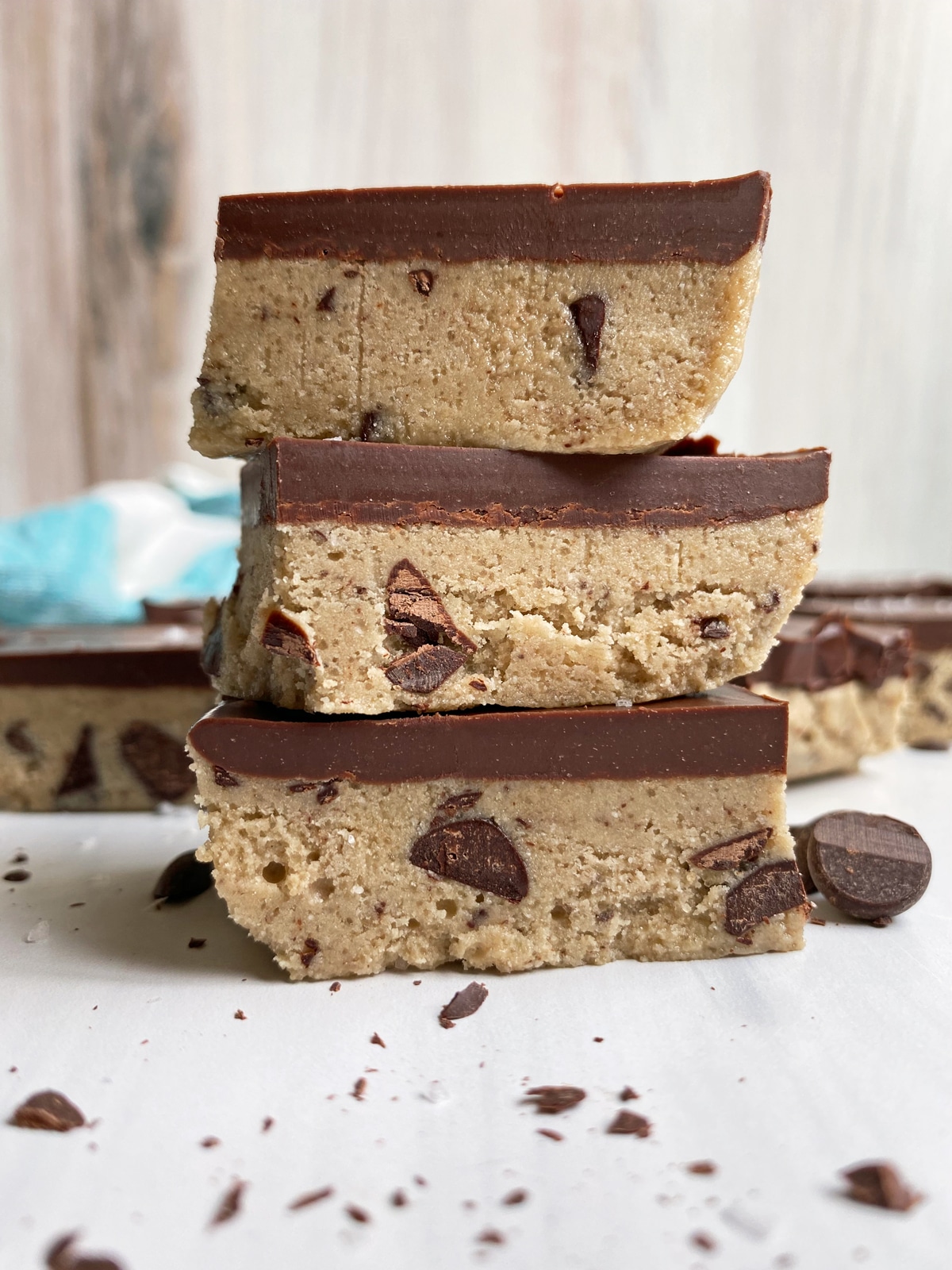 stacked cookie dough bars