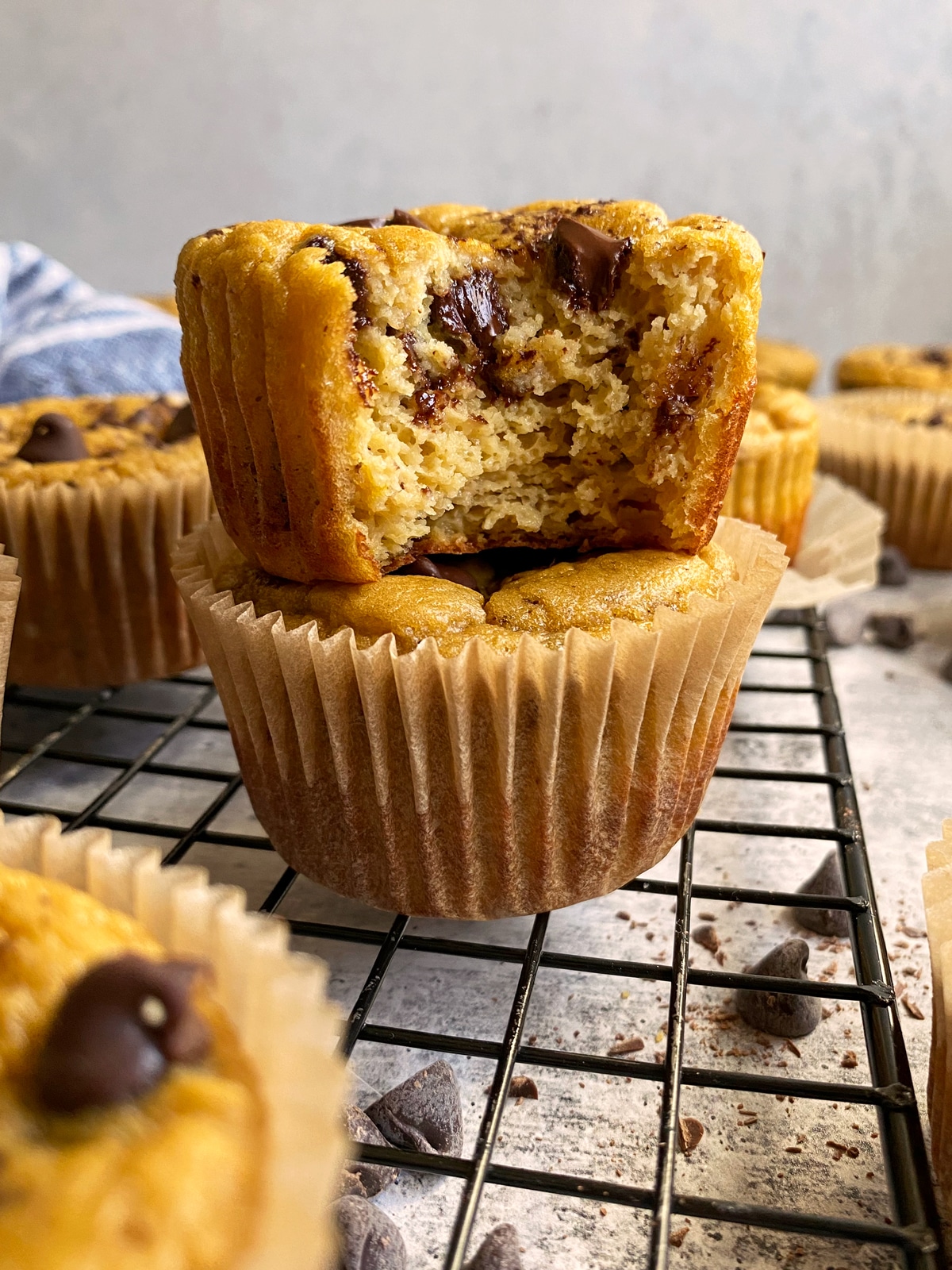 stacked-healthy-chocolate-chip-muffins