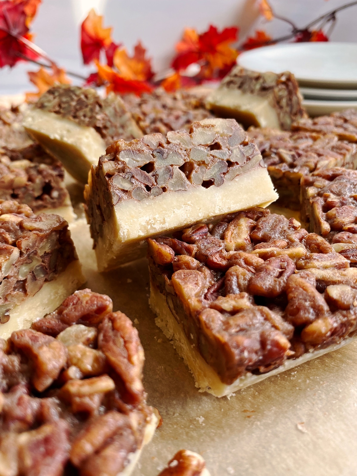 Maple pecan bars: perfect for a paleo Thanksgiving dessert.