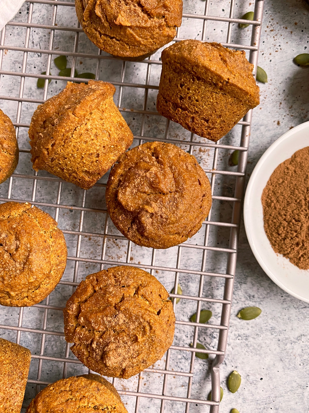 mini pumpkin muffins made with buckwheat flour