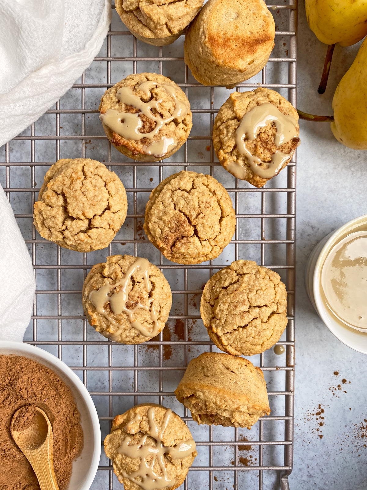 top view of vegan pear muffins