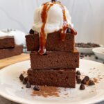 healthy squash brownies topped with ice cream