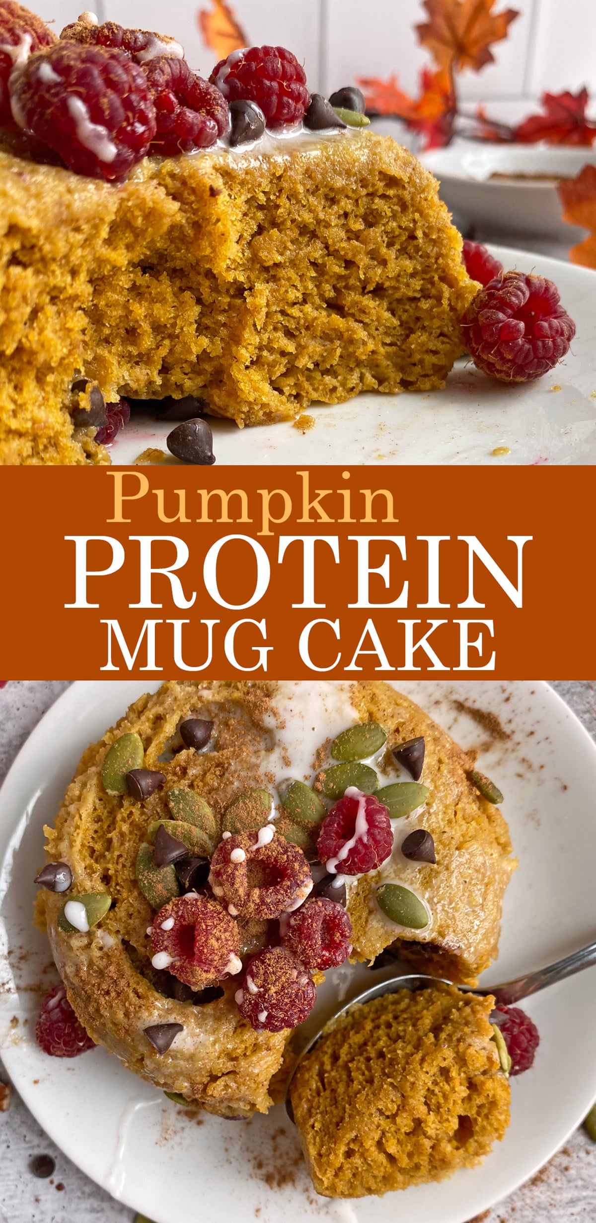 pumpkin protein mug cake pinterest image