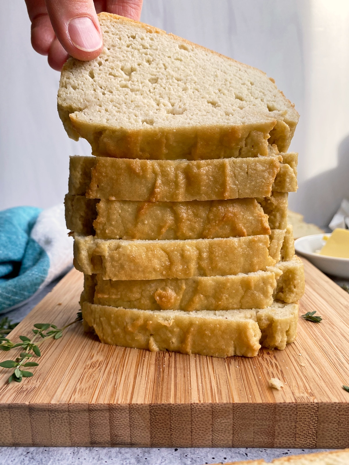 stacked slices of almond flour bread