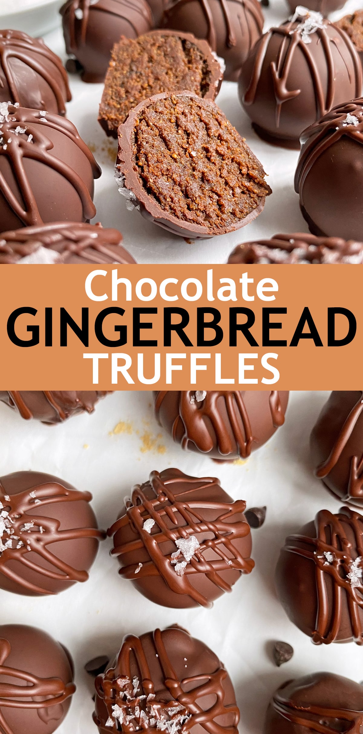 pinterest image for gingerbread truffles