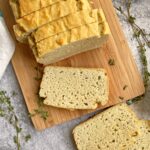 almond flour bread on cutting board