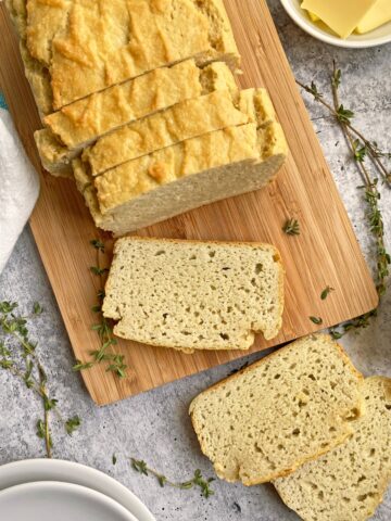 almond flour bread on cutting board