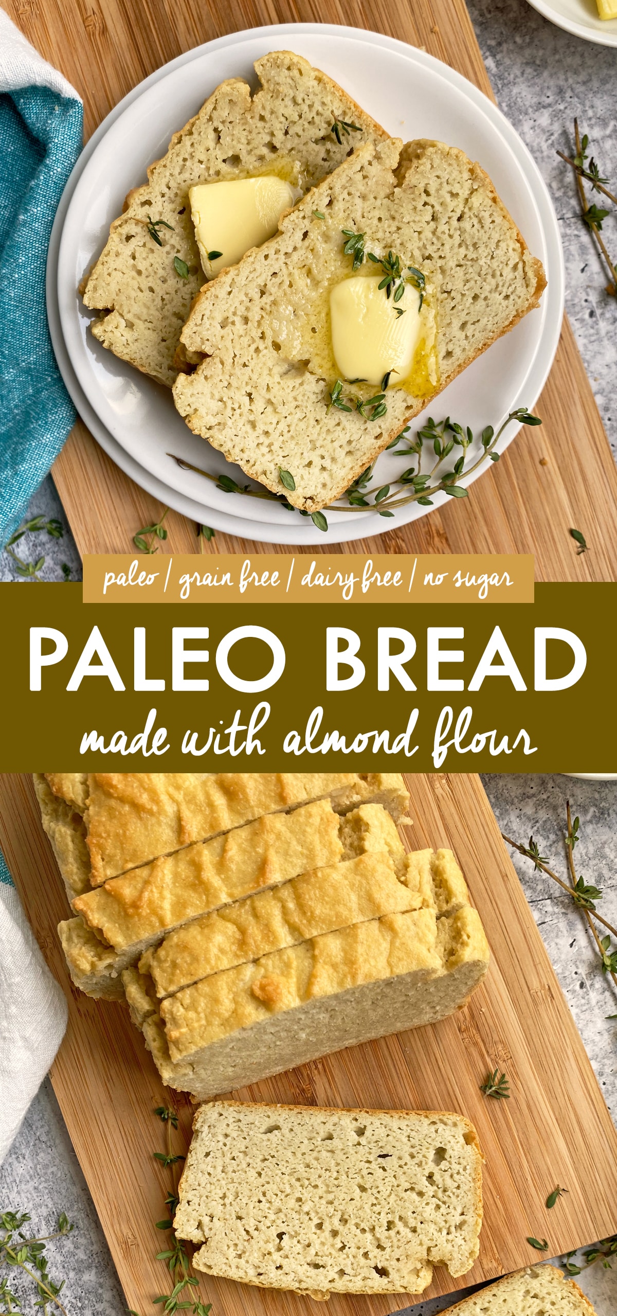 pinterest image for paleo almond flour bread