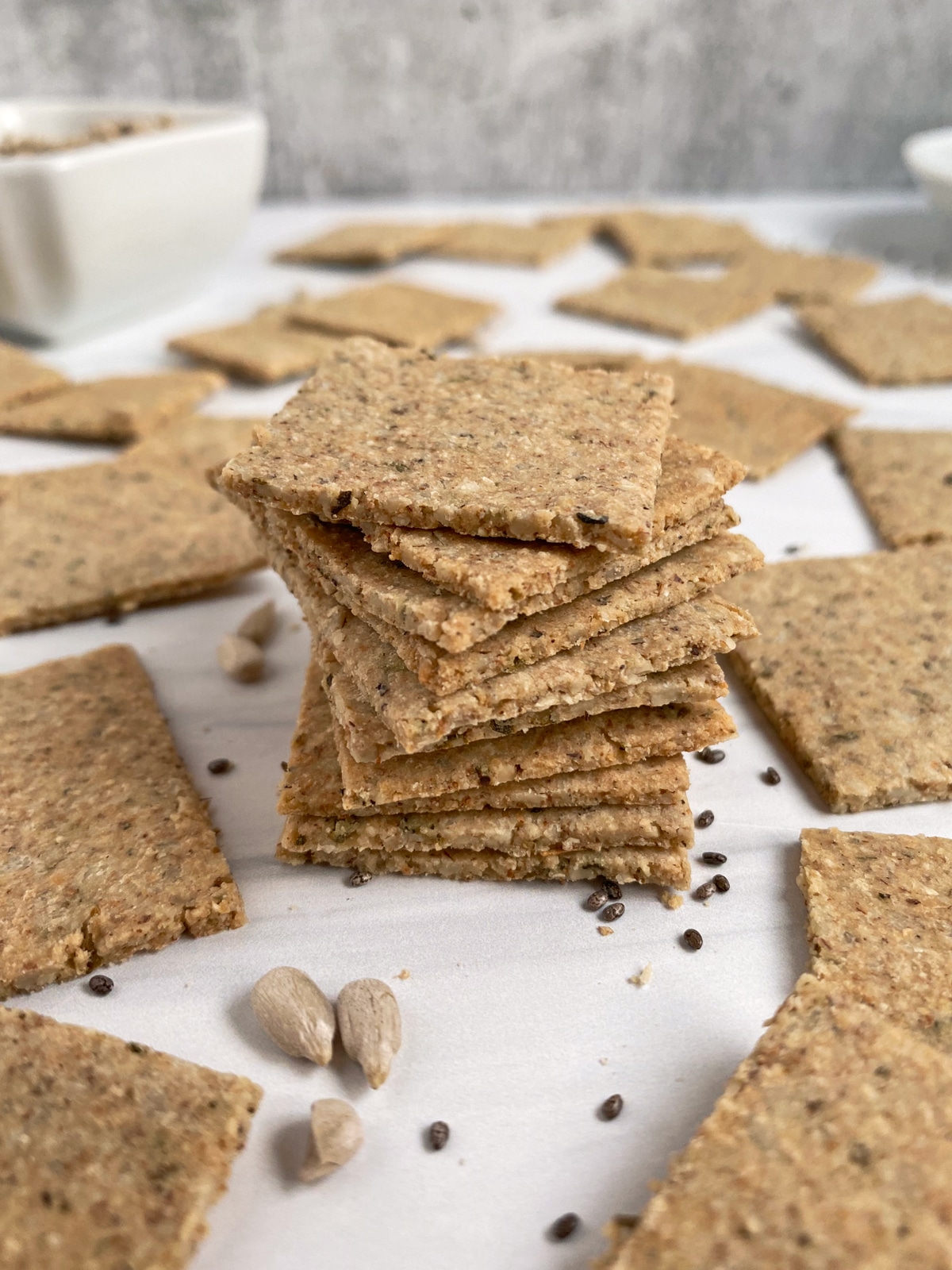 stacked tigernut flour seed crackers