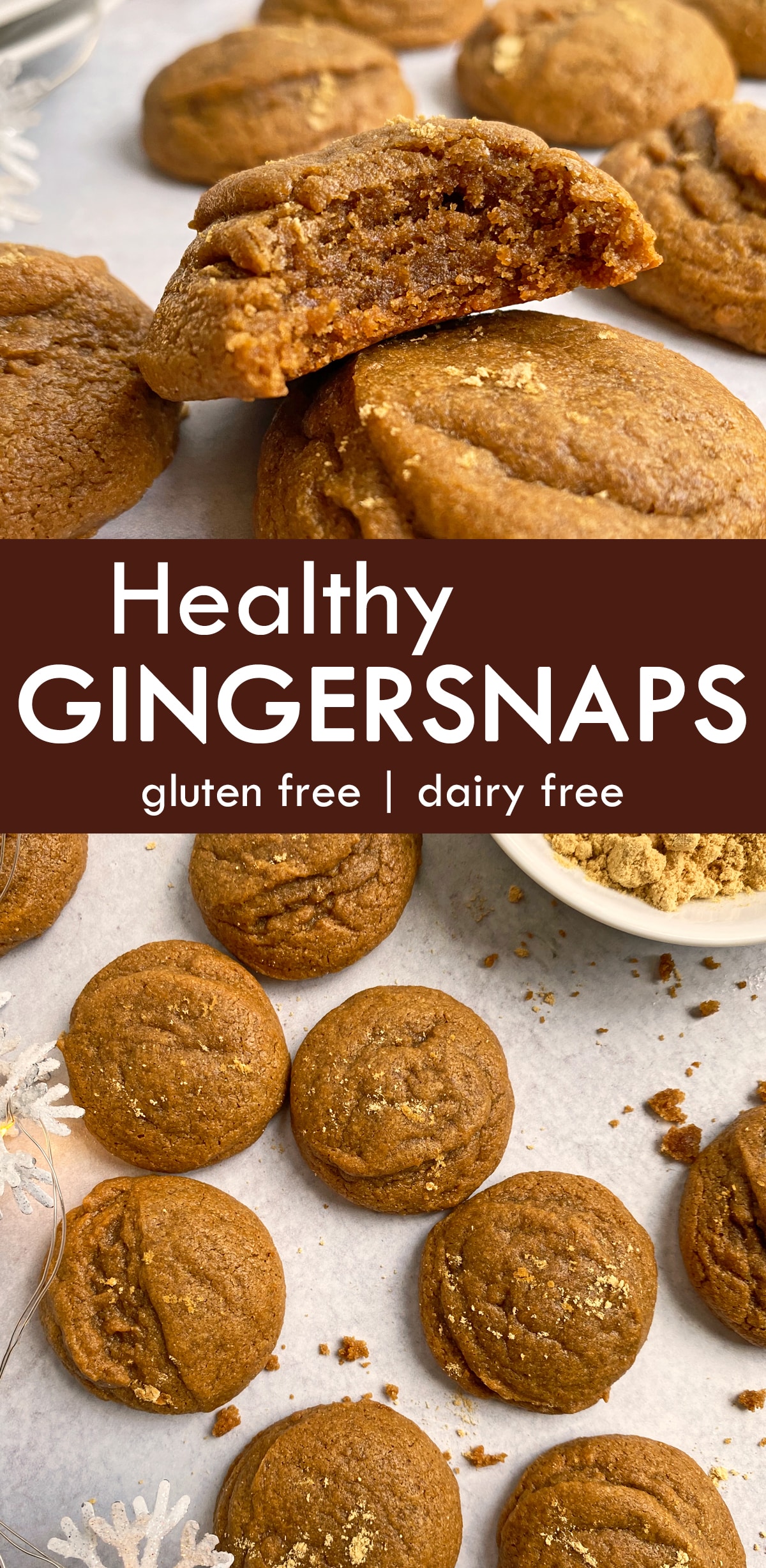 pinterest image for healthy gingersnaps