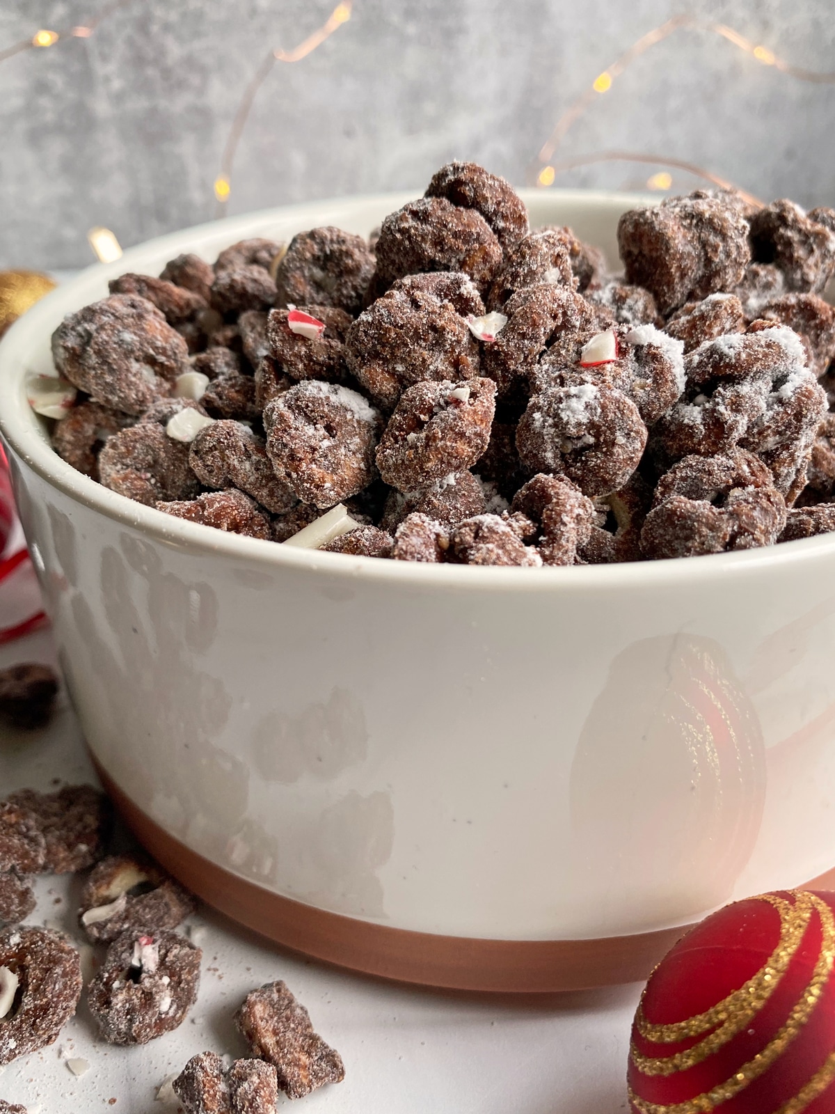 peppermint puppy chow in bowl