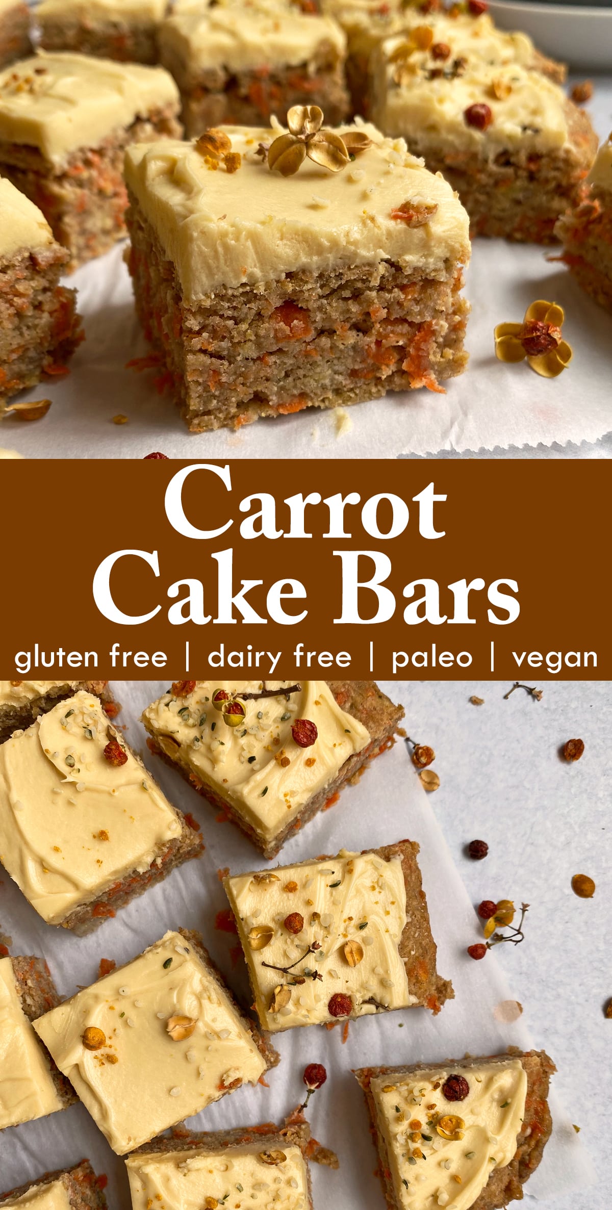 pinterest image for carrot cake bars