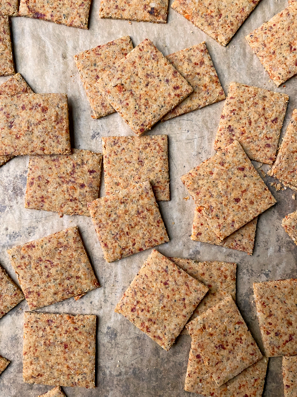 top view of crackers