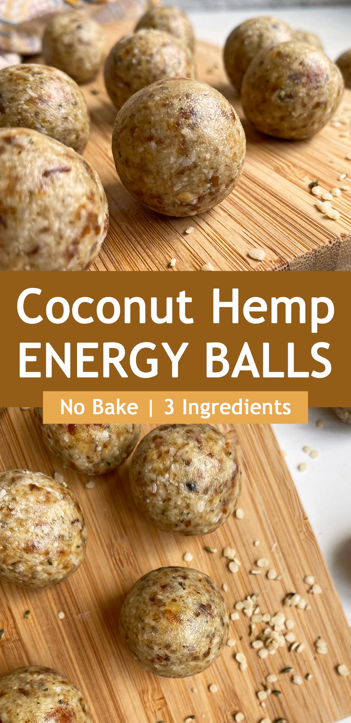 pinterest image for coconut hemp energy balls