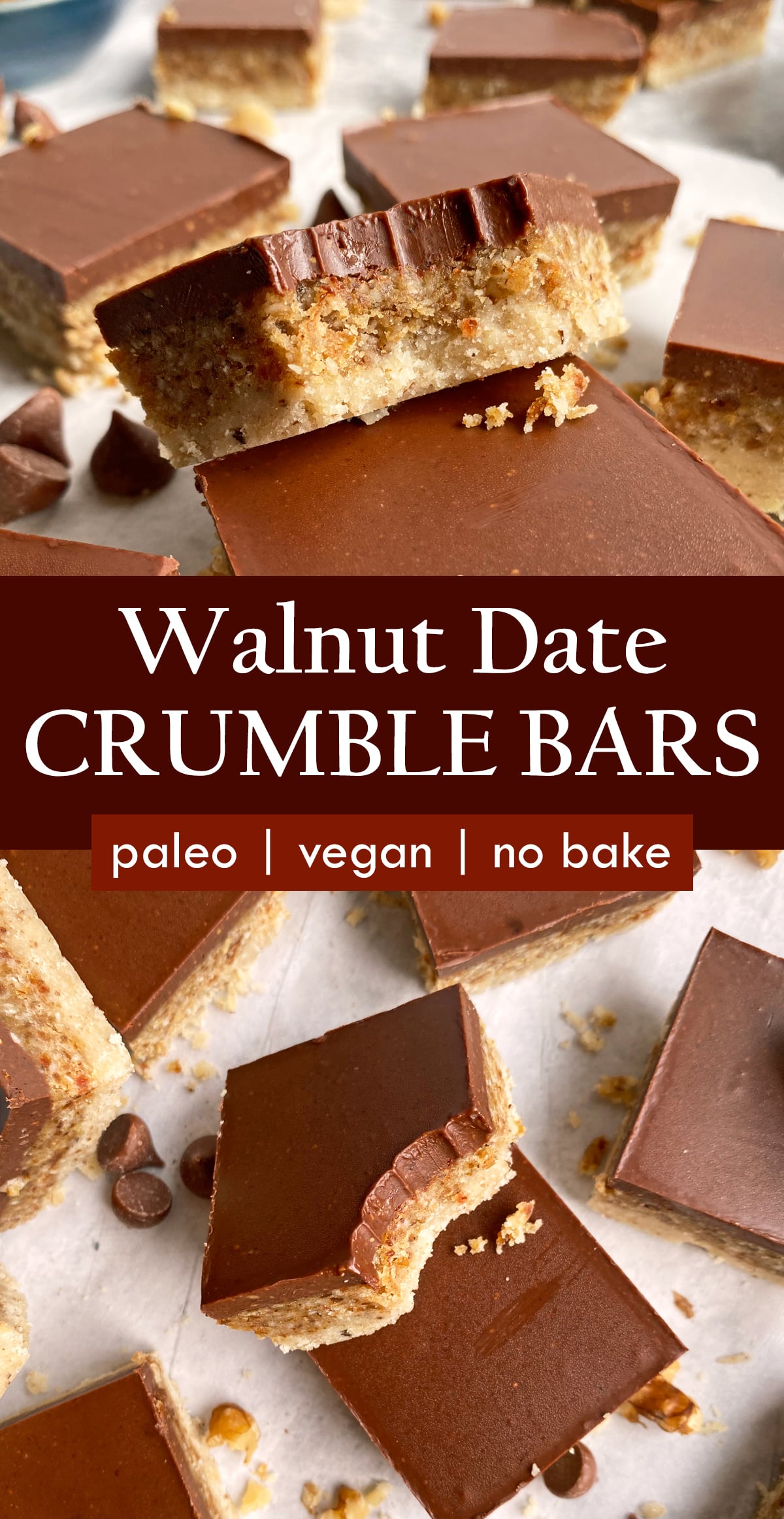 pinterest image for walnut date crumble bars