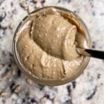 homemade sunflower butter in a jar