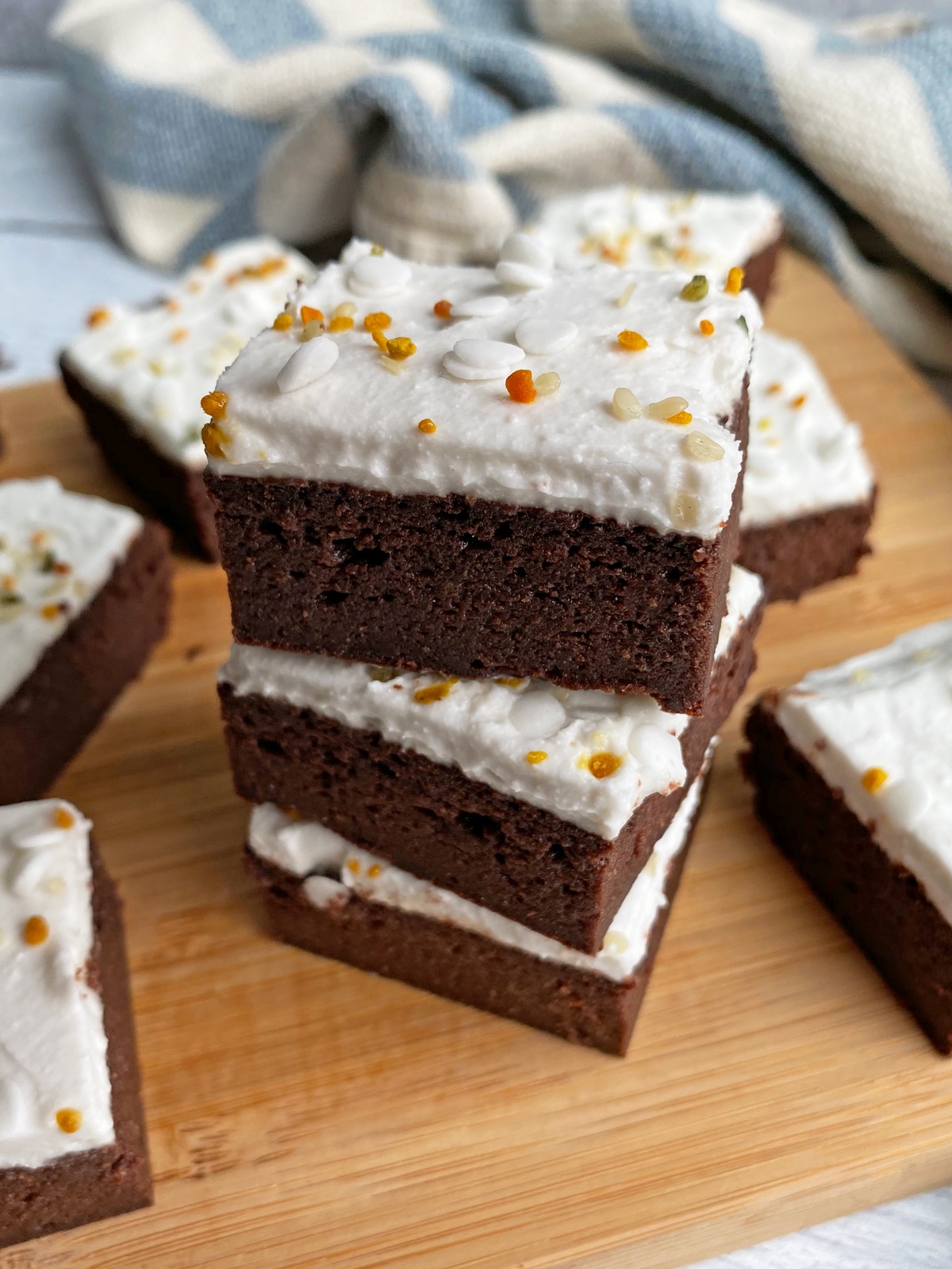 stack of paleo sweet potato brownies