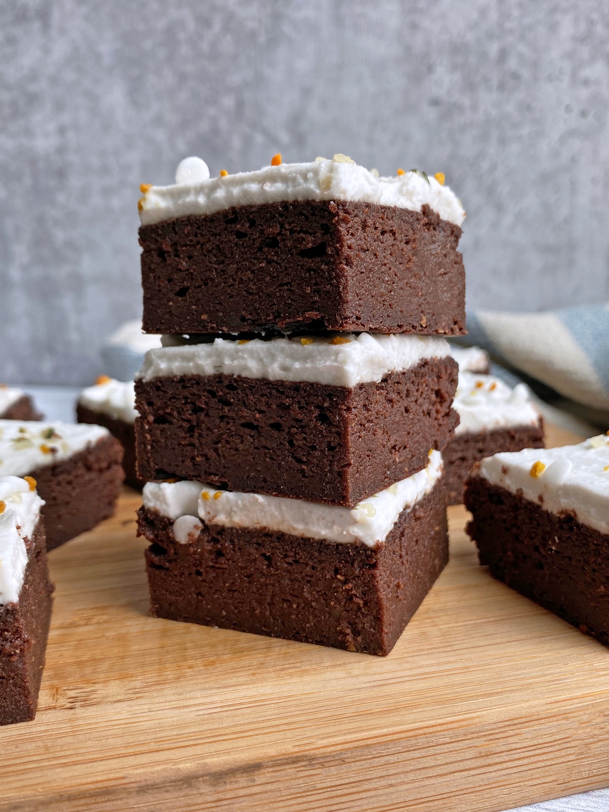 stack of three brownies