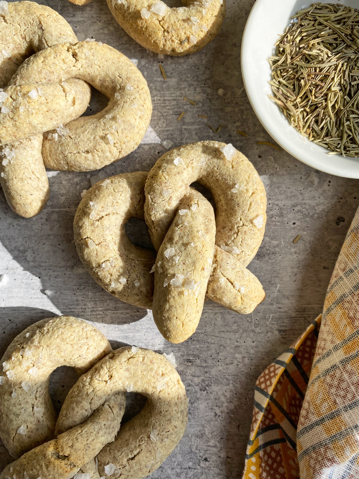 top view of pretzels