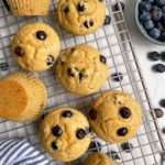 baked muffins on a wire cooling rack