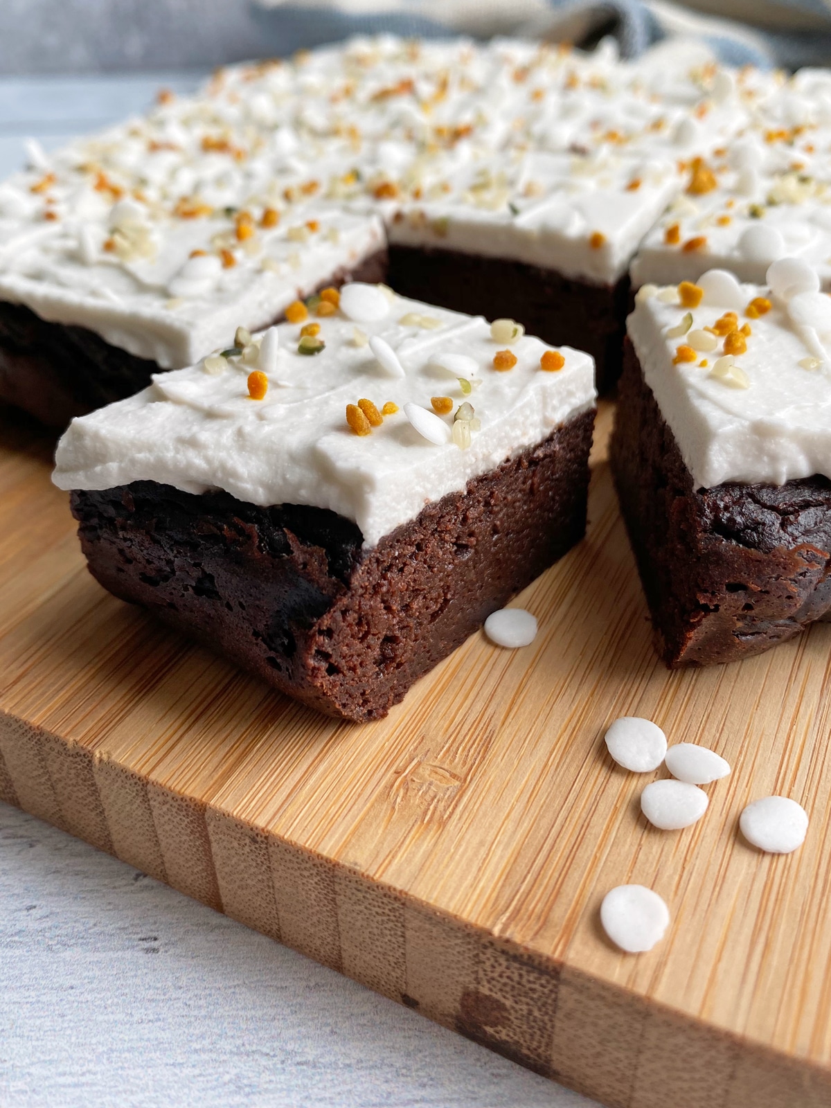 decorated and cut brownies