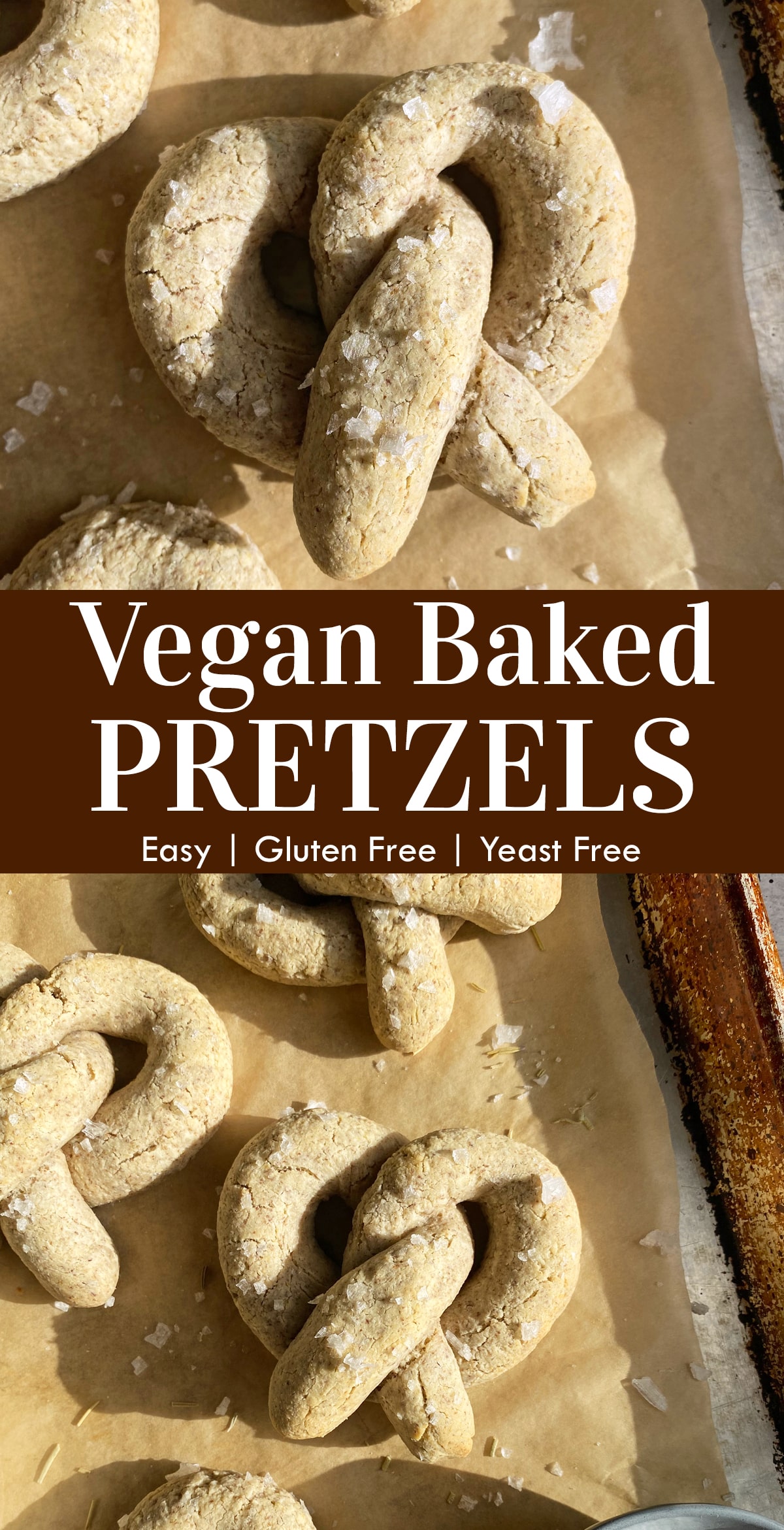 pinterest image for soft baked pretzels