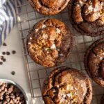 top-view-of-chocolate-pea-protein-muffins