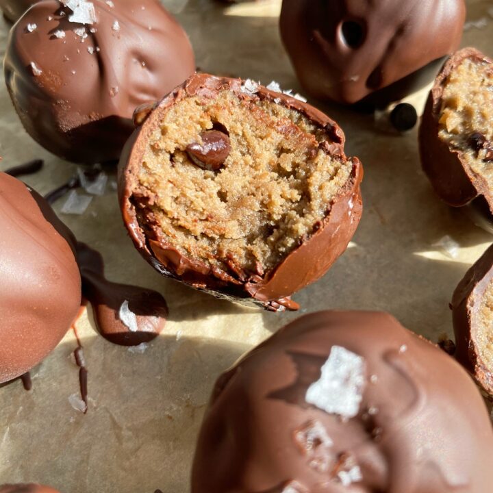 Cookie Dough Protein Balls (Paleo, Vegan, Nut Free) Bake It Paleo