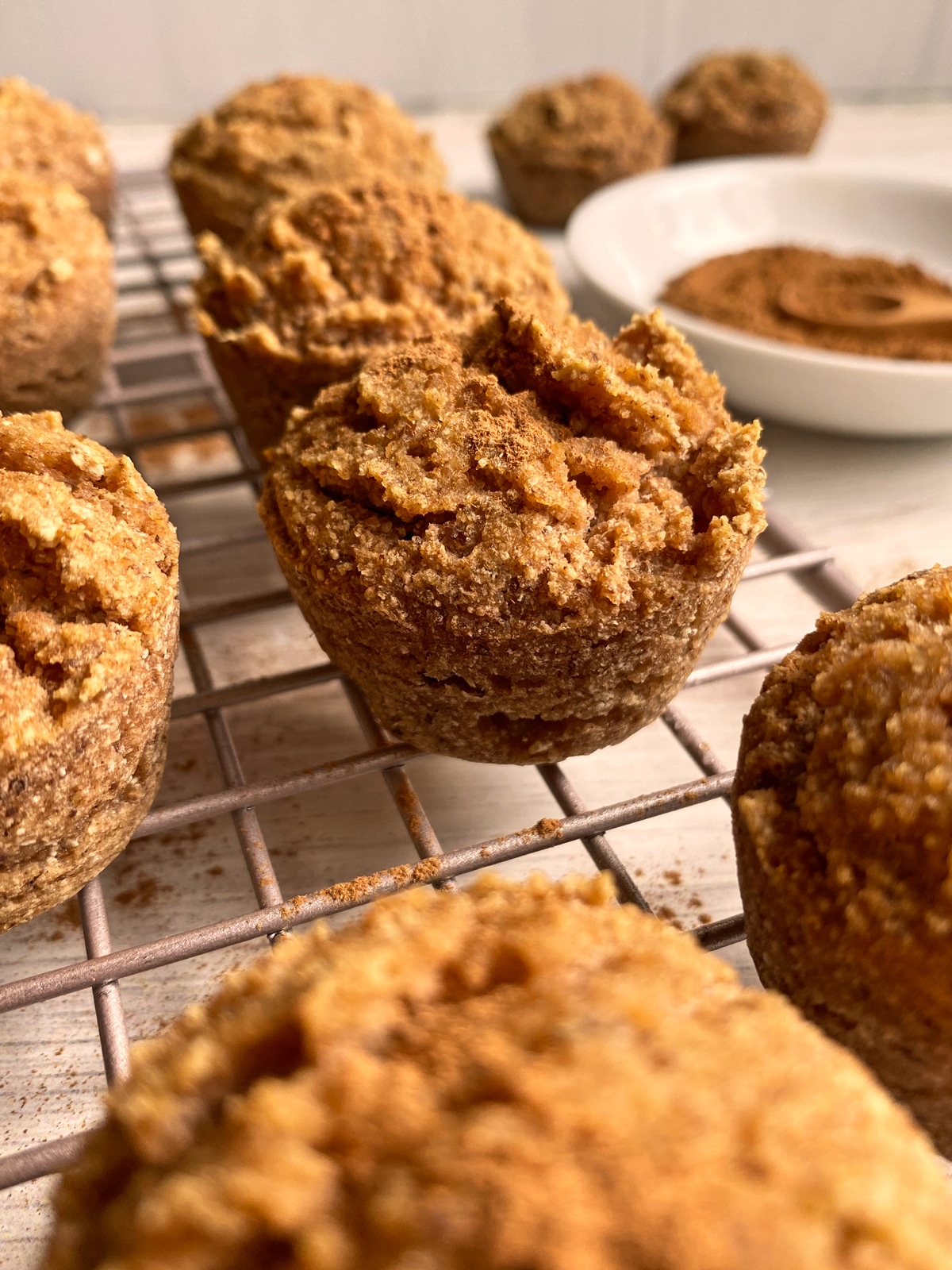 side view of miniature applesauce muffins