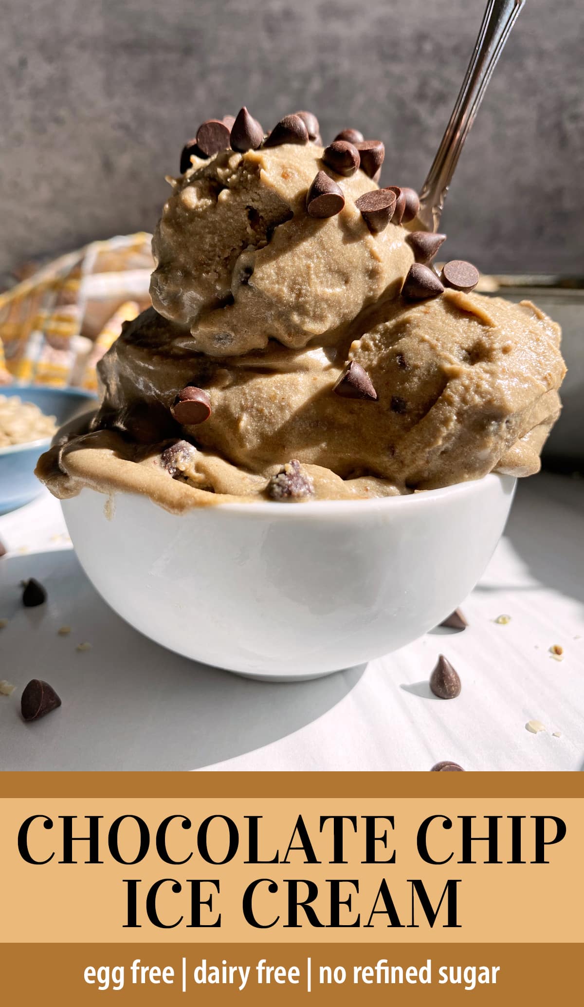 pinterest image for chocolate chip ice cream