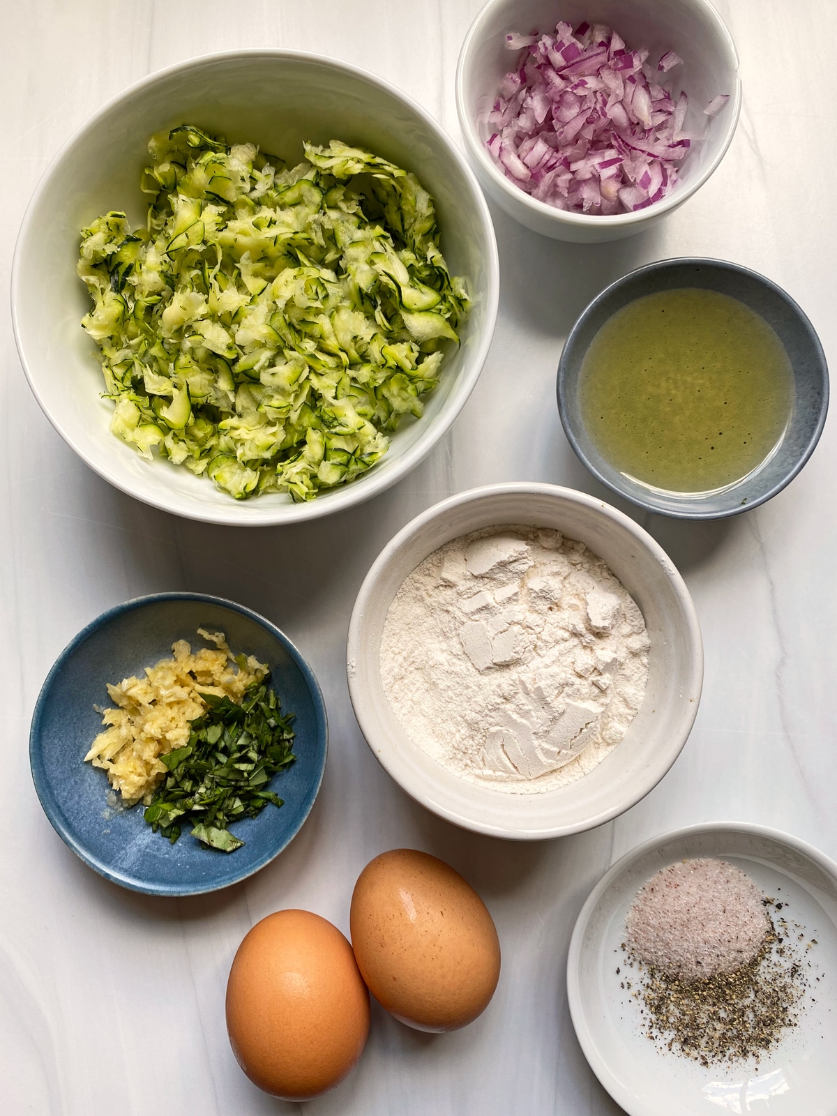 ingredients in healthy zucchini cakes