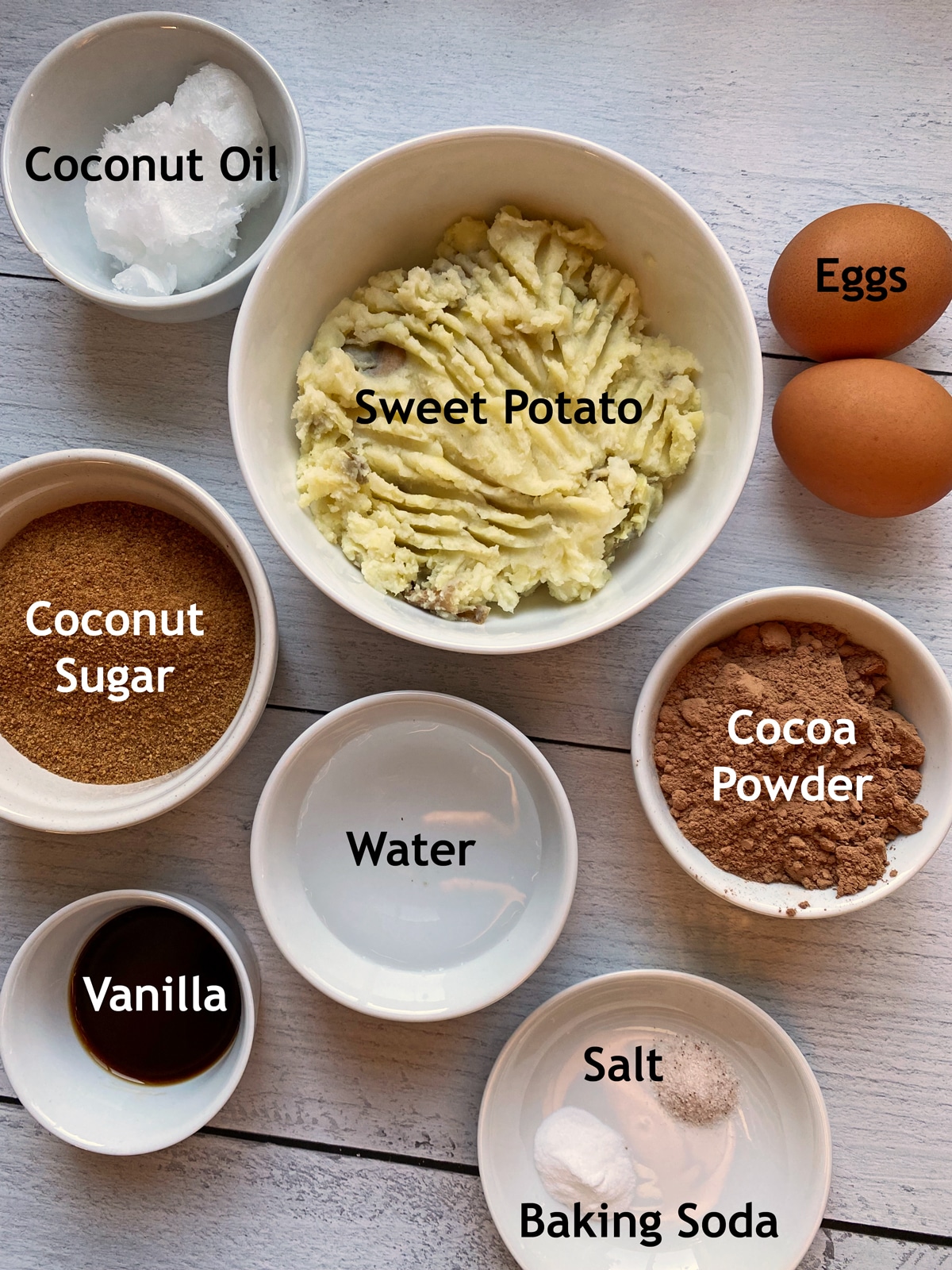 ingredients in brownies with sweet potato