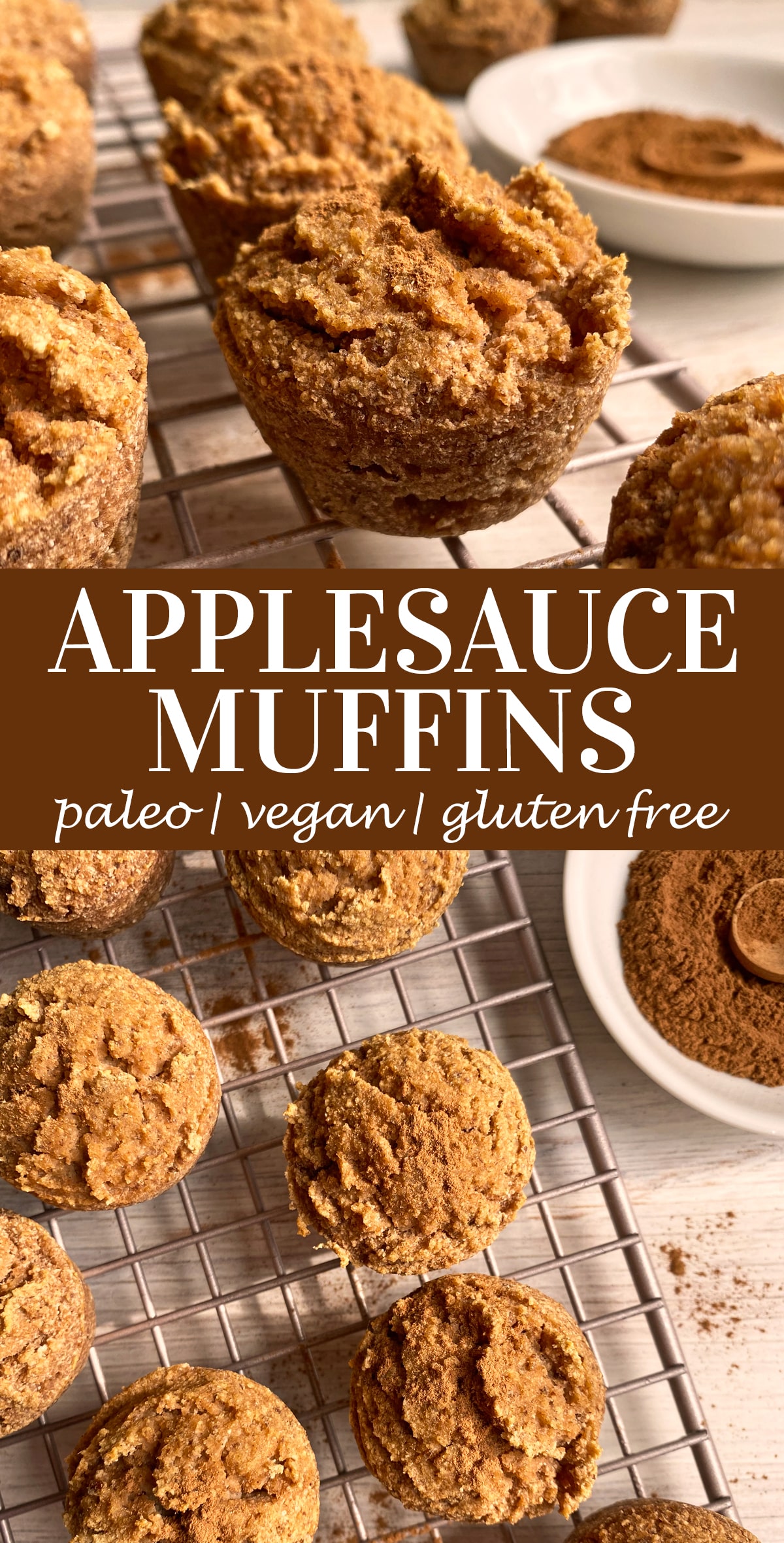 pinterest image for applesauce muffins