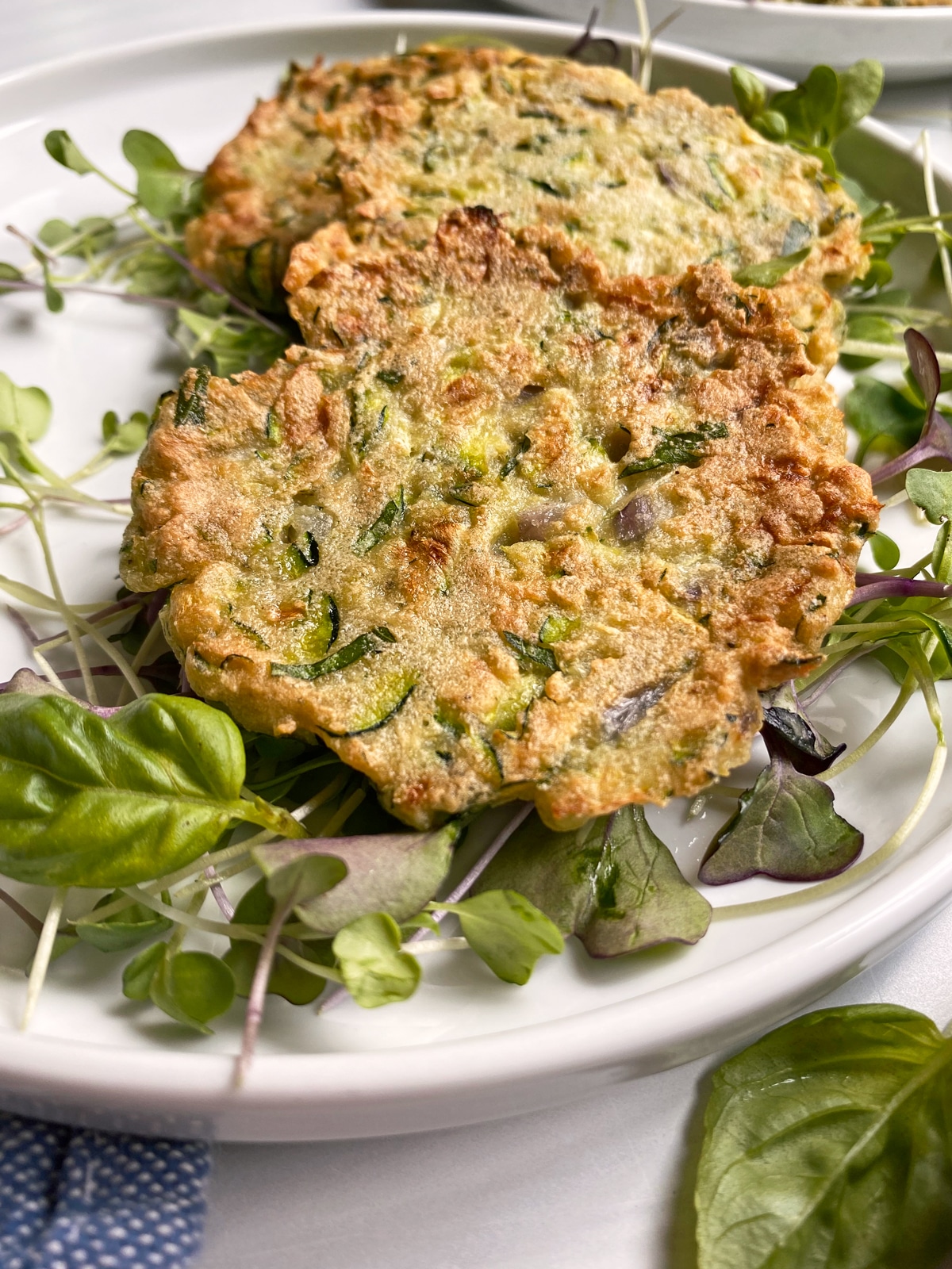 side view of zucchini cakes
