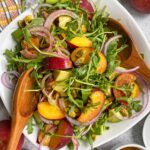 tossed peach salad with dressing