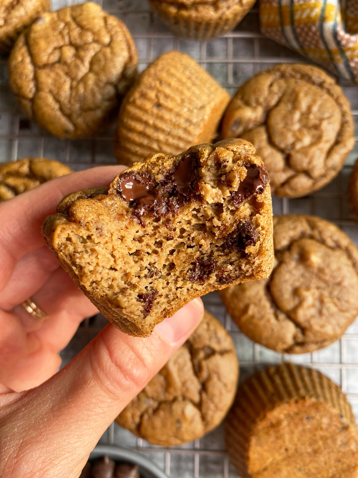 bite of a paleo sweet potato muffin