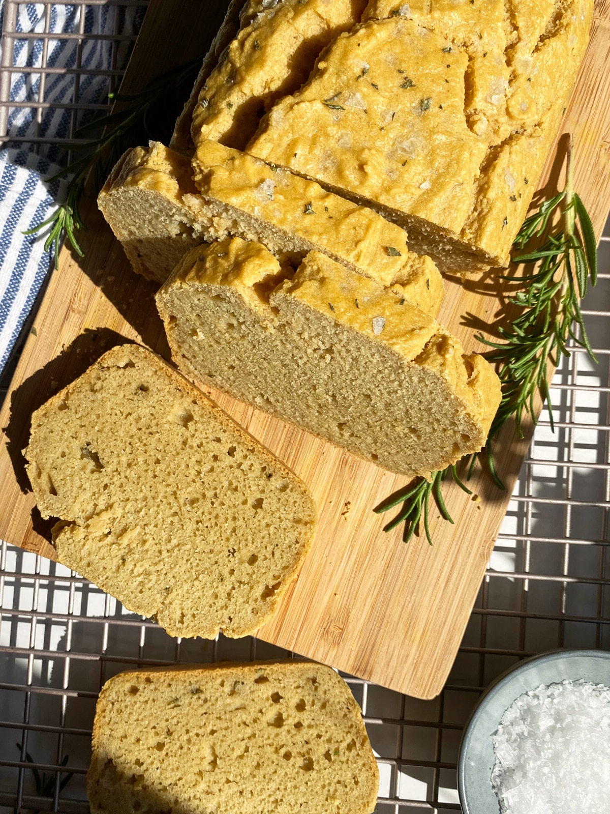 cassava flour bread on cutting board